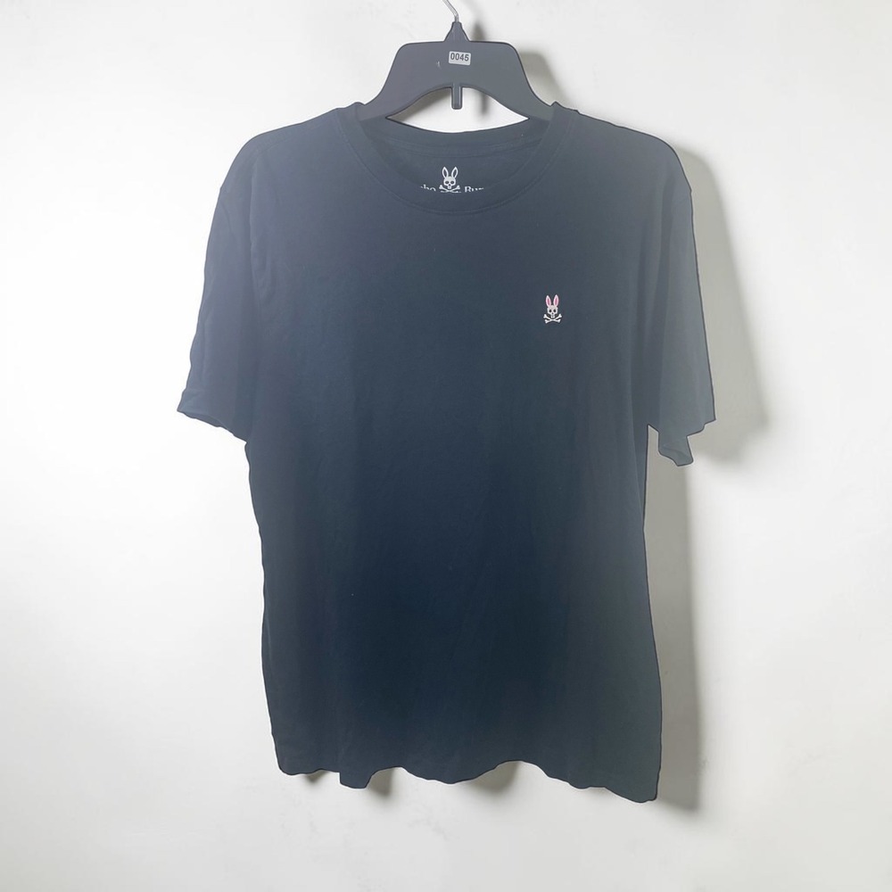 Psycho Bunny Mens Black Pima Cotton Short Sleeve Logo T-Shirt Size 6 L/XL